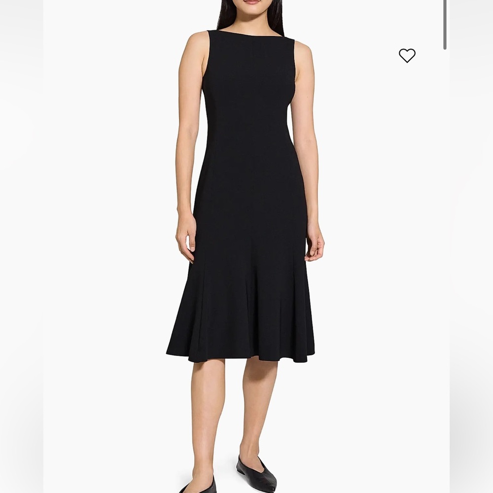 Theory Black Sleeveless Midi Dress